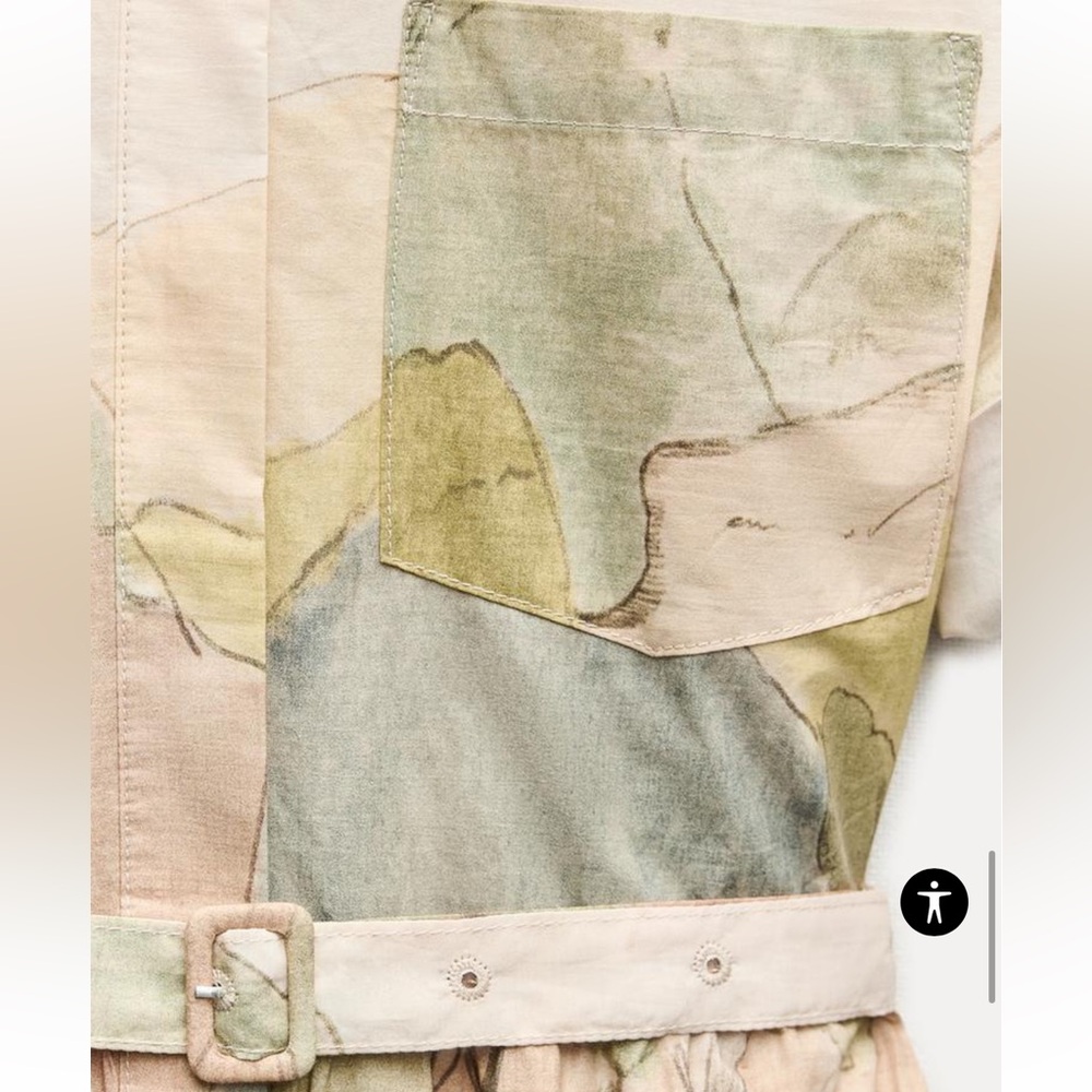 Zara Cream and Pastel Multicolor Shirt Dress - Picture 9 of 14